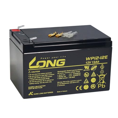 高サイクルタイプ LONG 12V 12Ah 高性能シールドバッテリー WP12-12E 電動バイク 電動リール モーター系電源に